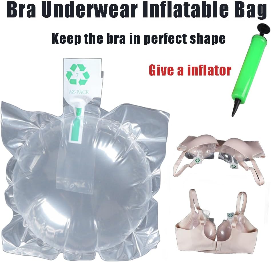 Portable Bra Underwear Inflatable Bag,Bra Support Bag for Preventing Deformation,Traveling Lingerie Protective Organizer Bag,50 Pieces