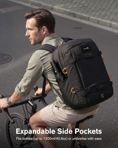 30L Travel Laptop Backpack TSA Carry-On for Business Trips Commute | 100% RPET Recycled Fabric | EVA-cushioned Laptop Protection | TSA 180° Lay-flat Opening | Reinforced Stability Base Panel
