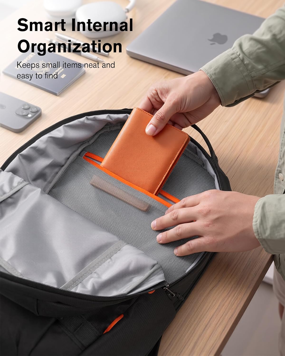 30L Travel Laptop Backpack TSA Carry-On for Business Trips Commute | 100% RPET Recycled Fabric | EVA-cushioned Laptop Protection | TSA 180° Lay-flat Opening | Reinforced Stability Base Panel