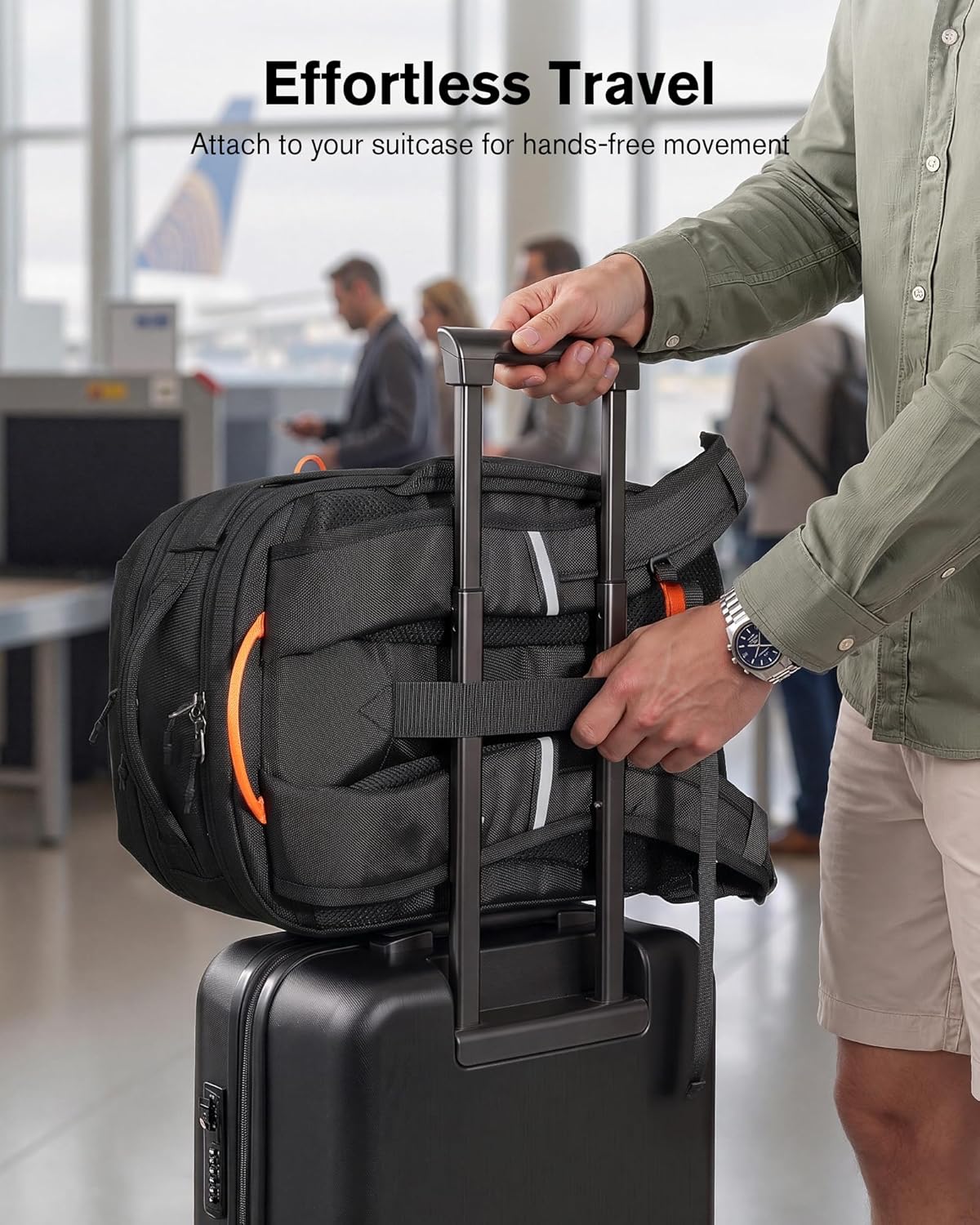 30L Travel Laptop Backpack TSA Carry-On for Business Trips Commute | 100% RPET Recycled Fabric | EVA-cushioned Laptop Protection | TSA 180° Lay-flat Opening | Reinforced Stability Base Panel