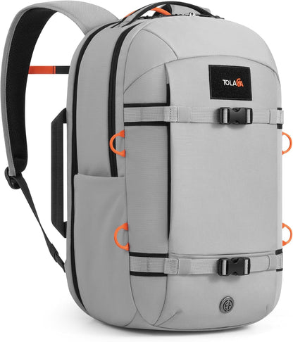 30L Travel Laptop Backpack TSA Carry-On for Business Trips Commute | 100% RPET Recycled Fabric | EVA-cushioned Laptop Protection | TSA 180° Lay-flat Opening | Reinforced Stability Base Panel