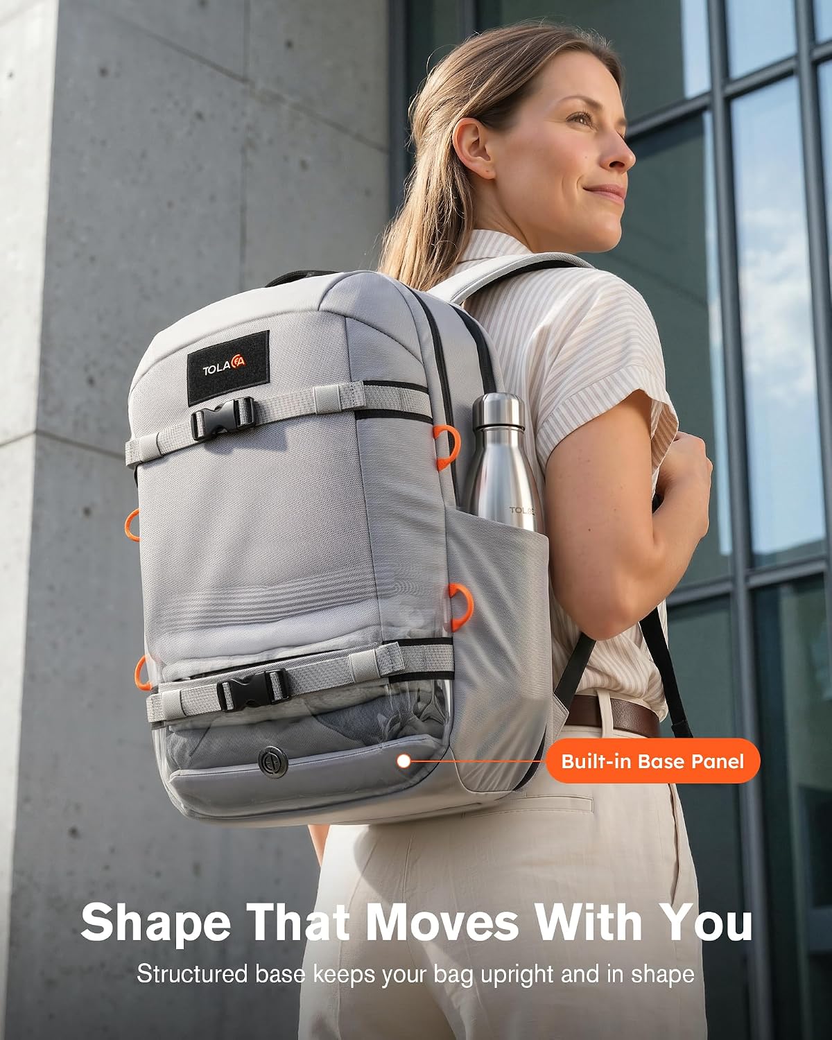 30L Travel Laptop Backpack TSA Carry-On for Business Trips Commute | 100% RPET Recycled Fabric | EVA-cushioned Laptop Protection | TSA 180° Lay-flat Opening | Reinforced Stability Base Panel