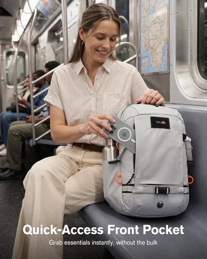 30L Travel Laptop Backpack TSA Carry-On for Business Trips Commute | 100% RPET Recycled Fabric | EVA-cushioned Laptop Protection | TSA 180° Lay-flat Opening | Reinforced Stability Base Panel