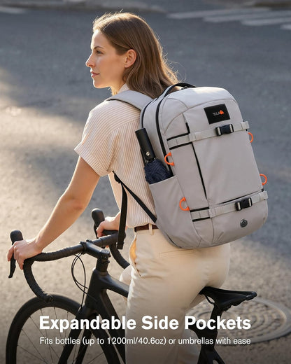 30L Travel Laptop Backpack TSA Carry-On for Business Trips Commute | 100% RPET Recycled Fabric | EVA-cushioned Laptop Protection | TSA 180° Lay-flat Opening | Reinforced Stability Base Panel
