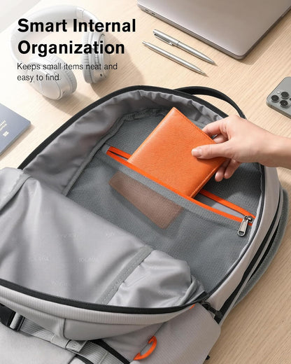 30L Travel Laptop Backpack TSA Carry-On for Business Trips Commute | 100% RPET Recycled Fabric | EVA-cushioned Laptop Protection | TSA 180° Lay-flat Opening | Reinforced Stability Base Panel