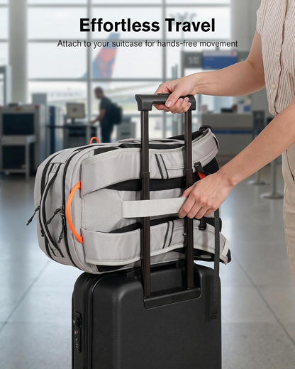 30L Travel Laptop Backpack TSA Carry-On for Business Trips Commute | 100% RPET Recycled Fabric | EVA-cushioned Laptop Protection | TSA 180° Lay-flat Opening | Reinforced Stability Base Panel