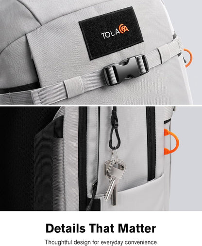 30L Travel Laptop Backpack TSA Carry-On for Business Trips Commute | 100% RPET Recycled Fabric | EVA-cushioned Laptop Protection | TSA 180° Lay-flat Opening | Reinforced Stability Base Panel