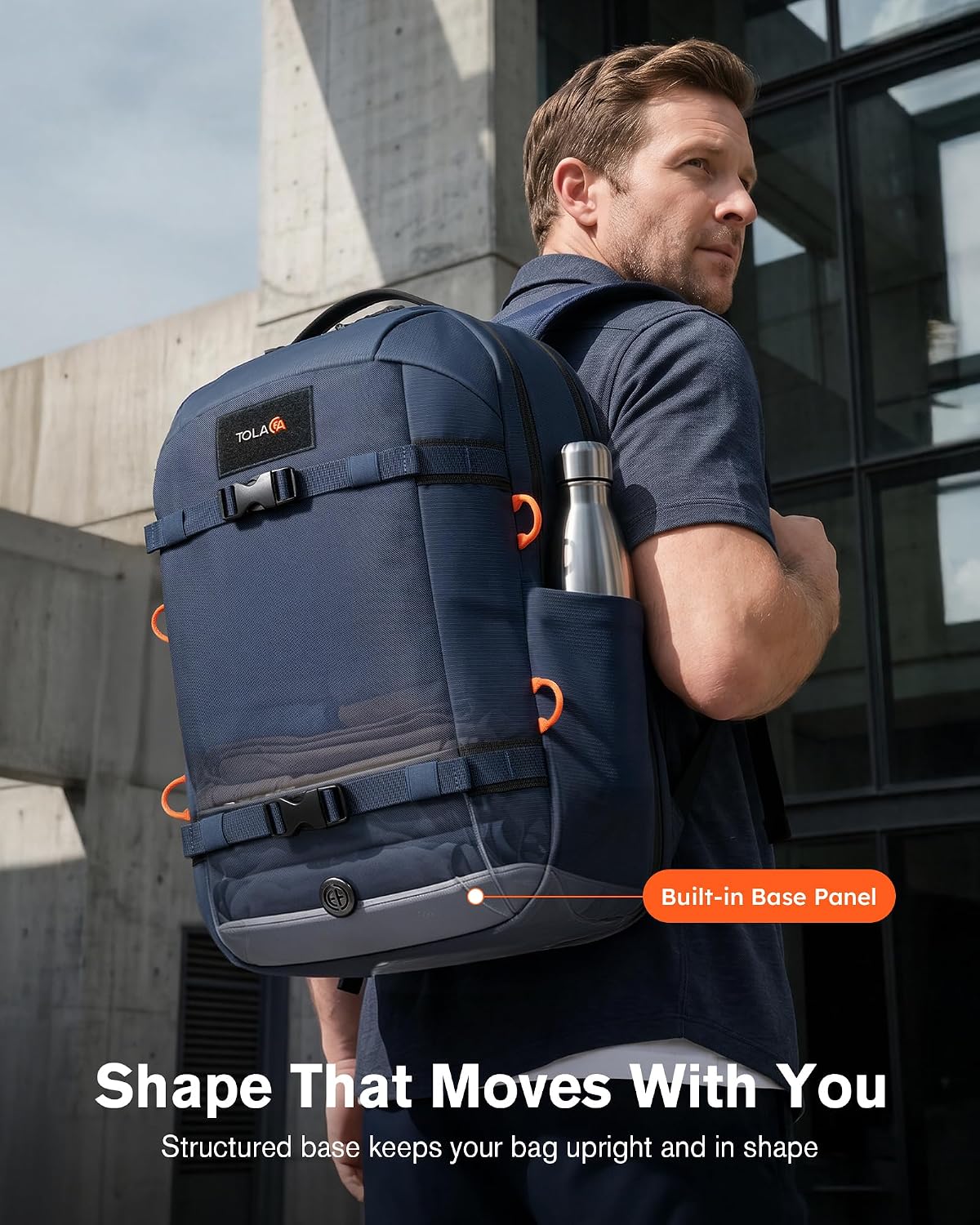30L Travel Laptop Backpack TSA Carry-On for Business Trips Commute | 100% RPET Recycled Fabric | EVA-cushioned Laptop Protection | TSA 180° Lay-flat Opening | Reinforced Stability Base Panel