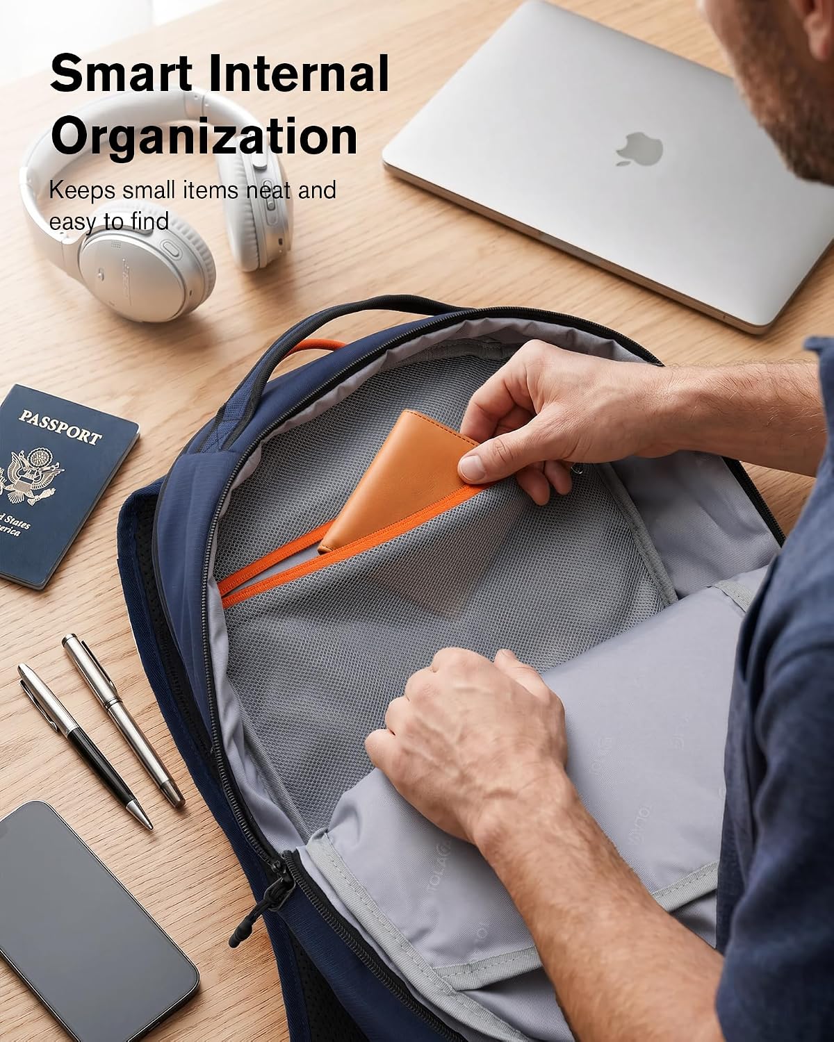 30L Travel Laptop Backpack TSA Carry-On for Business Trips Commute | 100% RPET Recycled Fabric | EVA-cushioned Laptop Protection | TSA 180° Lay-flat Opening | Reinforced Stability Base Panel