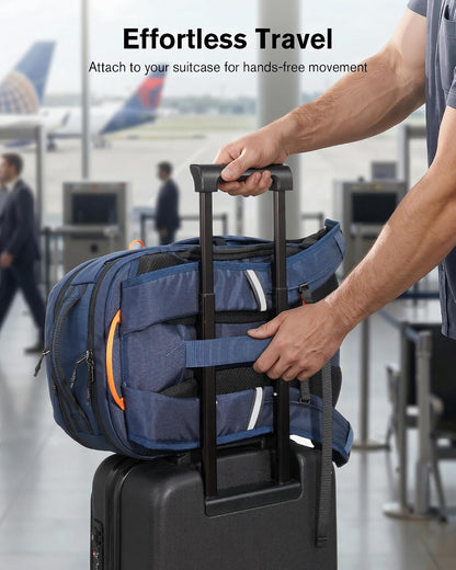 30L Travel Laptop Backpack TSA Carry-On for Business Trips Commute | 100% RPET Recycled Fabric | EVA-cushioned Laptop Protection | TSA 180° Lay-flat Opening | Reinforced Stability Base Panel