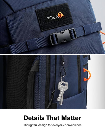 30L Travel Laptop Backpack TSA Carry-On for Business Trips Commute | 100% RPET Recycled Fabric | EVA-cushioned Laptop Protection | TSA 180° Lay-flat Opening | Reinforced Stability Base Panel