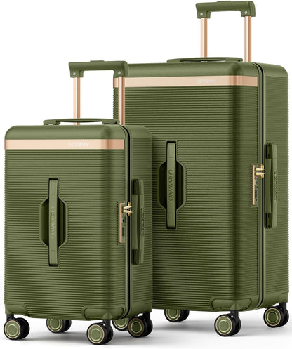 22 Inch Carry On Luggage with Spinner Wheels and Cup Holder, White | Pressure-resistant Frame, Lightweight Hard Shell Suitcase, Shock Absorbing Silent Wheels, TSA Lock, Great for Vacations