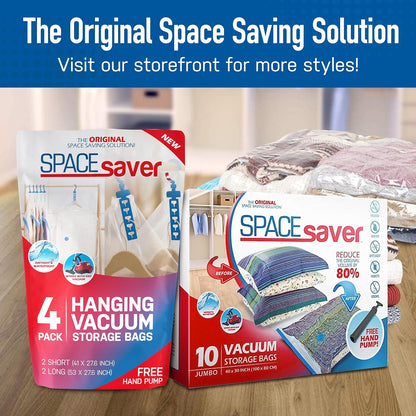 Vacuum Storage Bags with Hand Pump - Vacuum Seal Bags for Clothing, Comforters, Blankets - Reusable Compression Bags for Travel, Moving, Organization - 2S, 2M, 2L, 2XL Sizes - Pack of 8