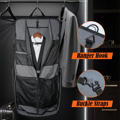 3-Suits Garment Bags for Travel W/ 4-Pack Compression Packing Cubes, 30L-Large Carry On Garment Bag for Travel, 15-Pockets Suit Holder Travel Bag, Wrinkle-Free Suit Garment Bag for Men