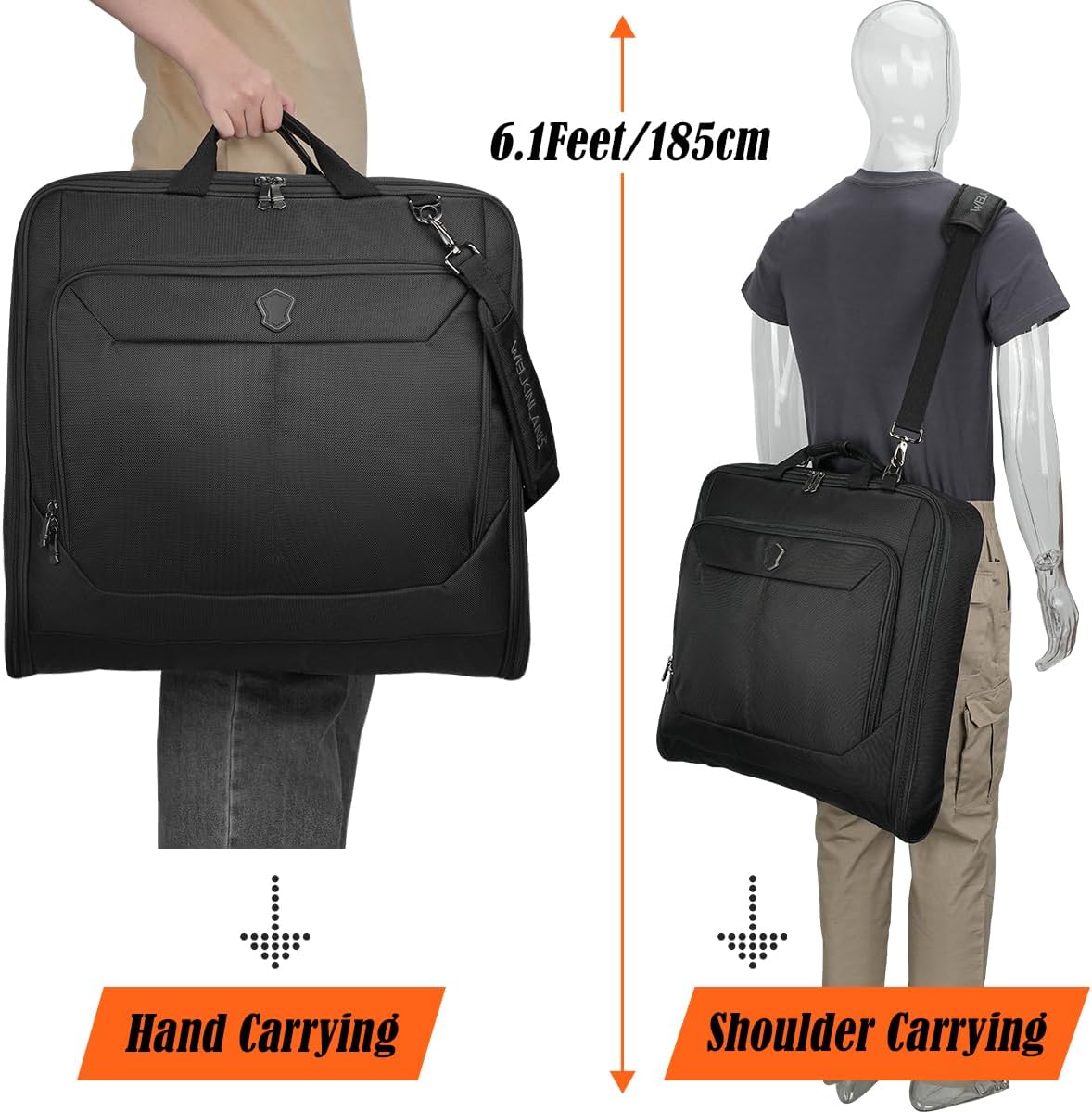 3-Suits Garment Bags for Travel W/ 4-Pack Compression Packing Cubes, 30L-Large Carry On Garment Bag for Travel, 15-Pockets Suit Holder Travel Bag, Wrinkle-Free Suit Garment Bag for Men
