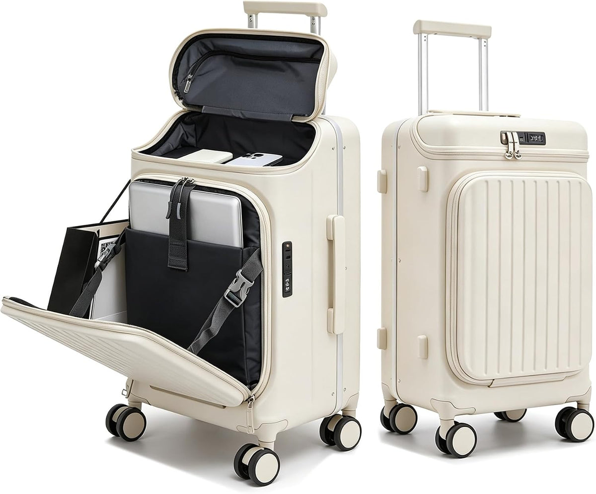 Top Opening Business Carry On Luggage, Front Pocket, TSA Lock | Top quick-grab pocket and front laptop access keep phone, passport and work items reachable at gates and security