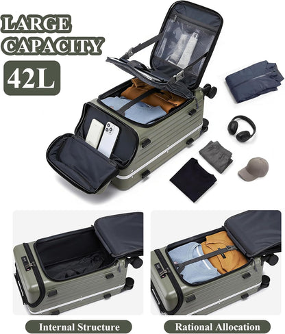 Top Opening Business Carry On Luggage, Front Pocket, TSA Lock | Top quick-grab pocket and front laptop access keep phone, passport and work items reachable at gates and security