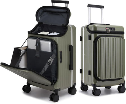 Top Opening Business Carry On Luggage, Front Pocket, TSA Lock | Top quick-grab pocket and front laptop access keep phone, passport and work items reachable at gates and security