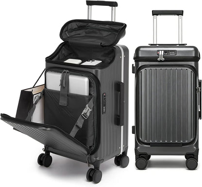 Top Opening Business Carry On Luggage, Front Pocket, TSA Lock | Top quick-grab pocket and front laptop access keep phone, passport and work items reachable at gates and security