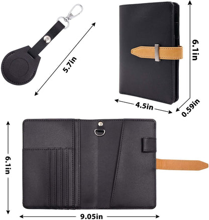 Passport wallets, Mulit-purpose RFID Blocking Passport Holder AirTag Wallet, Travel Wallet（Black）