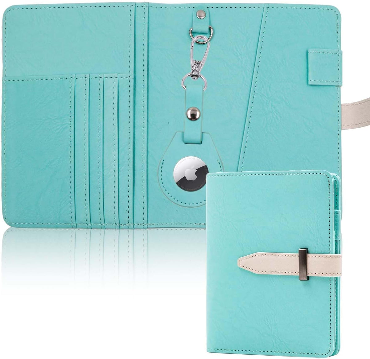 Passport wallets, Mulit-purpose RFID Blocking Passport Holder AirTag Wallet, Travel Wallet（Black）