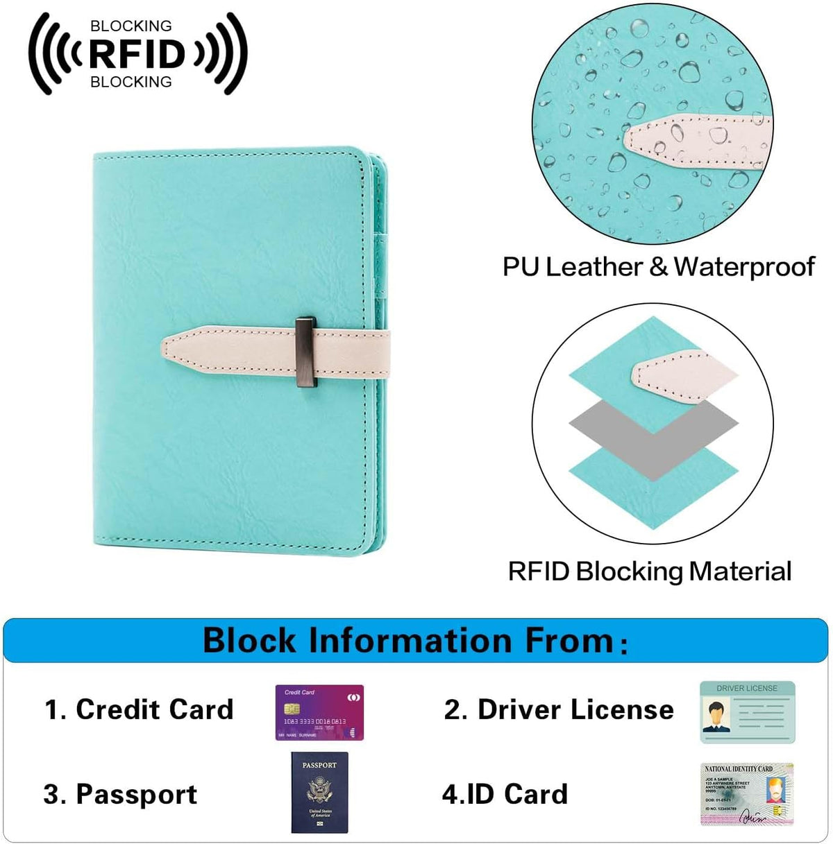 Passport wallets, Mulit-purpose RFID Blocking Passport Holder AirTag Wallet, Travel Wallet（Black）