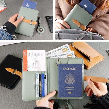 Passport wallets, Mulit-purpose RFID Blocking Passport Holder AirTag Wallet, Travel Wallet（Black）
