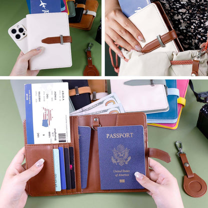 Passport wallets, Mulit-purpose RFID Blocking Passport Holder AirTag Wallet, Travel Wallet（Black）