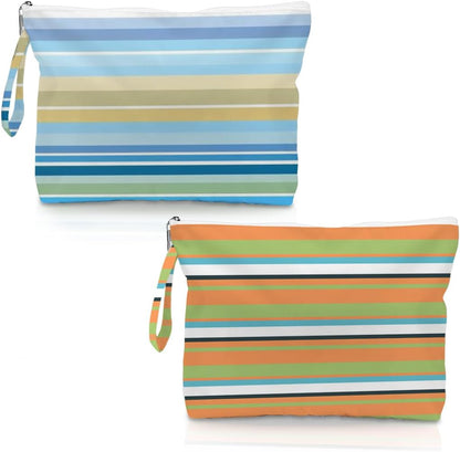 2 Pack Reusable Waterproof Wet Bag, Dry Wet Separation Storage Pouch for Travel Gym Beach Pool Swimsuits Toiletries Laundry Organizer