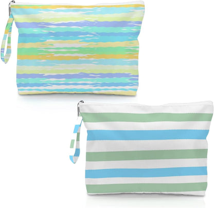 2 Pack Reusable Waterproof Wet Bag, Dry Wet Separation Storage Pouch for Travel Gym Beach Pool Swimsuits Toiletries Laundry Organizer