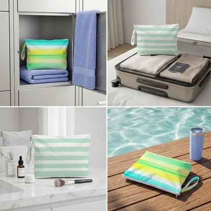 2 Pack Reusable Waterproof Wet Bag, Dry Wet Separation Storage Pouch for Travel Gym Beach Pool Swimsuits Toiletries Laundry Organizer