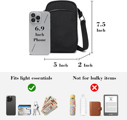 Phone Crossbody Bags for Women Small Nylon Touch Screen Purses | Clear Phone Window, RFID, Adjustable Strap, for Daily Essentials