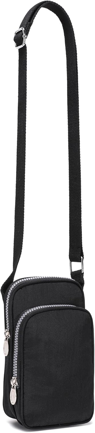 Phone Crossbody Bags for Women Small Nylon Touch Screen Purses | Clear Phone Window, RFID, Adjustable Strap, for Daily Essentials