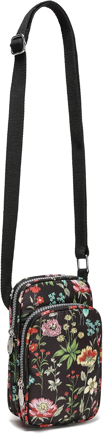 Phone Crossbody Bags for Women Small Nylon Touch Screen Purses | Clear Phone Window, RFID, Adjustable Strap, for Daily Essentials