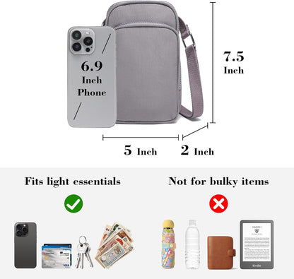 Phone Crossbody Bags for Women Small Nylon Touch Screen Purses | Clear Phone Window, RFID, Adjustable Strap, for Daily Essentials
