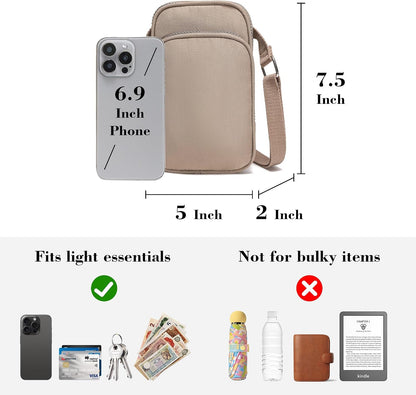 Phone Crossbody Bags for Women Small Nylon Touch Screen Purses | Clear Phone Window, RFID, Adjustable Strap, for Daily Essentials