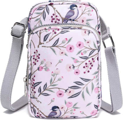 Phone Crossbody Bags for Women Small Nylon Touch Screen Purses | Clear Phone Window, RFID, Adjustable Strap, for Daily Essentials