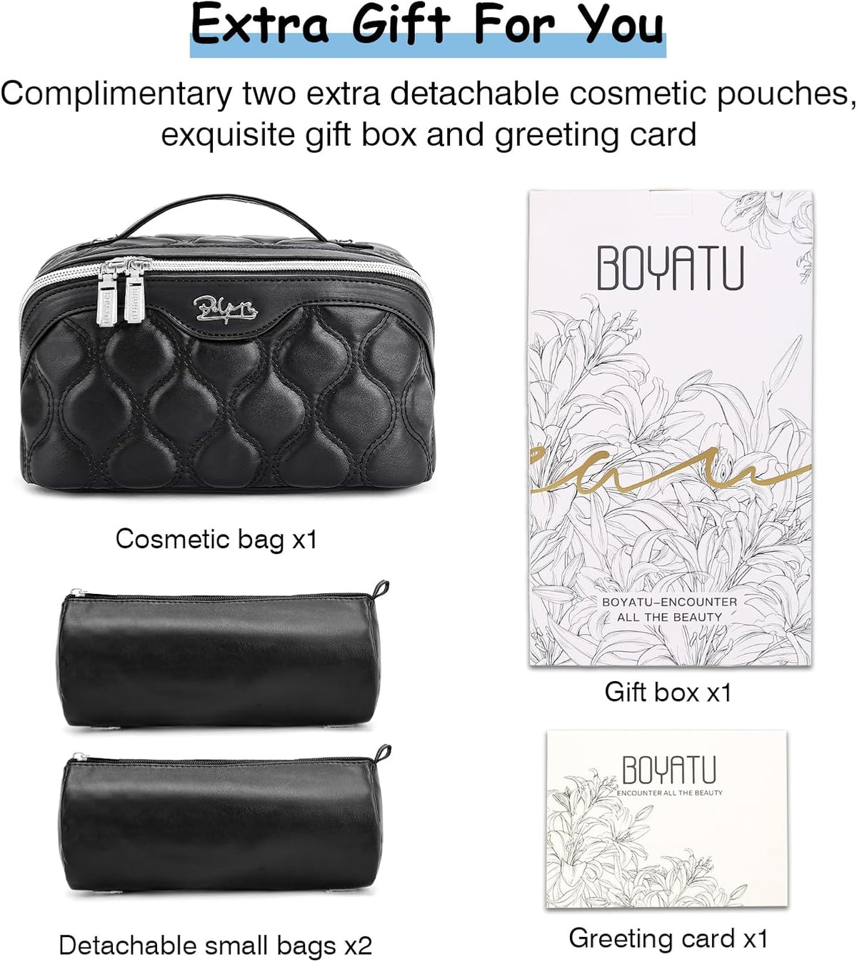 Travel Makeup Bag for Women: Large Cosmetic Bag Set of 3 - PU Leather Make up Bag with Compartments - Compact Waterproof Toiletry Bag with Divider & Handle (D-4-Red) - Colors B