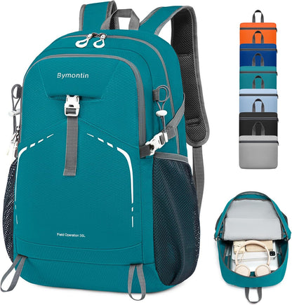 35L Lightweight Packable Backpack – Durable Foldable Daypack for Travel, Hiking, and Gym (Sky-Blue)
