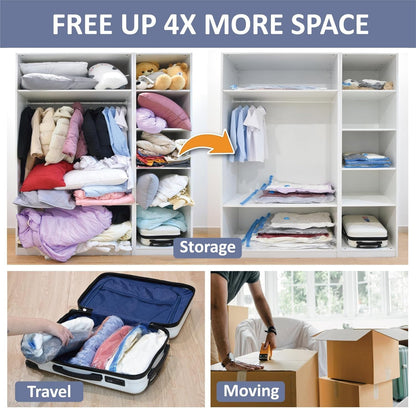 2 Pcs Storage Bags, Transparent Vacuum Compression Luggage & Home Space Saving Bags for Clothing