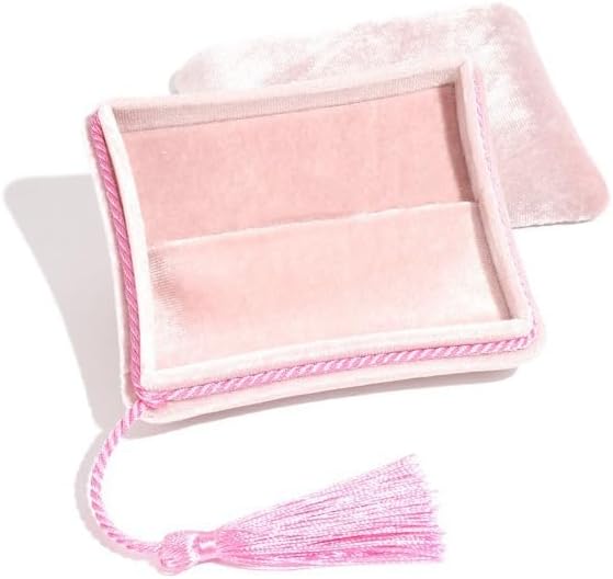Velvet Jewelry Box Organizer for Women, Travel Jewelry Case with Tassel, Elegant Holder for Bracelets, Earrings, Rings, Necklaces(Red)