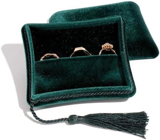 Velvet Jewelry Box Organizer for Women, Travel Jewelry Case with Tassel, Elegant Holder for Bracelets, Earrings, Rings, Necklaces(Red)