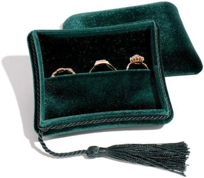 Velvet Jewelry Box Organizer for Women, Travel Jewelry Case with Tassel, Elegant Holder for Bracelets, Earrings, Rings, Necklaces(Red)