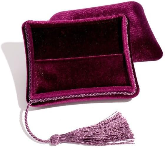 Velvet Jewelry Box Organizer for Women, Travel Jewelry Case with Tassel, Elegant Holder for Bracelets, Earrings, Rings, Necklaces(Red)