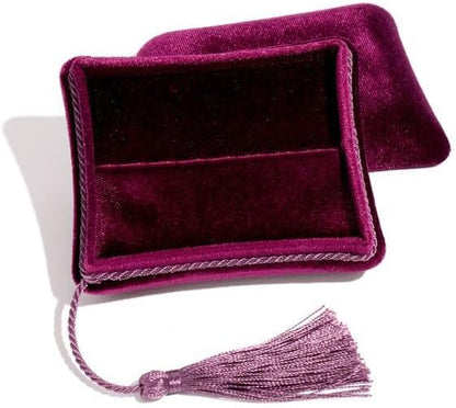 Velvet Jewelry Box Organizer for Women, Travel Jewelry Case with Tassel, Elegant Holder for Bracelets, Earrings, Rings, Necklaces(Red)