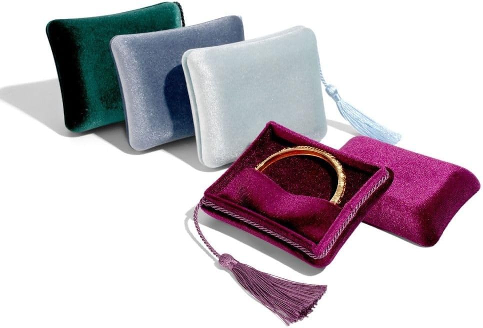 Velvet Jewelry Box Organizer for Women, Travel Jewelry Case with Tassel, Elegant Holder for Bracelets, Earrings, Rings, Necklaces(Red)