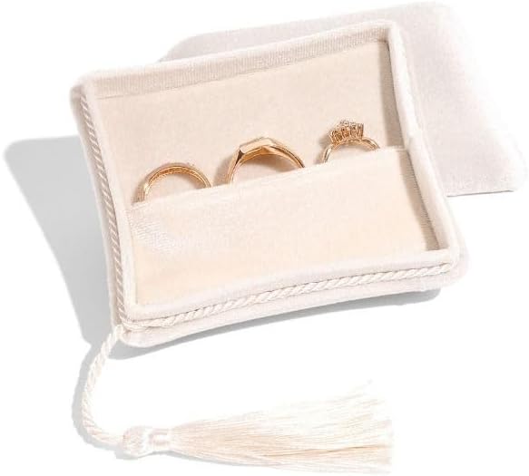 Velvet Jewelry Box Organizer for Women, Travel Jewelry Case with Tassel, Elegant Holder for Bracelets, Earrings, Rings, Necklaces(Red)