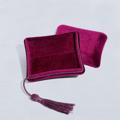 Velvet Jewelry Box Organizer for Women, Travel Jewelry Case with Tassel, Elegant Holder for Bracelets, Earrings, Rings, Necklaces(Red)