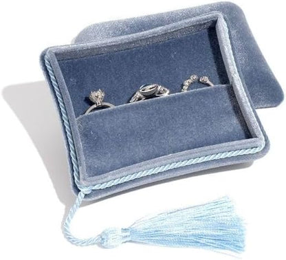 Velvet Jewelry Box Organizer for Women, Travel Jewelry Case with Tassel, Elegant Holder for Bracelets, Earrings, Rings, Necklaces(Red)