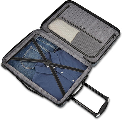 Omni 2 International Carry-On Luggage with 360° Spinner Wheels - Scratch Resistant Hardshell - TSA, Airline-Approved - Expandable Polycarbonate Shell for Lightweight Travel - Rose Gold
